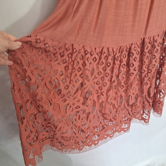 J Gee Cottagagecore Maxi Dress Lace Trim Short Sleeve Wedding Western Medium - Picture 6 of 13